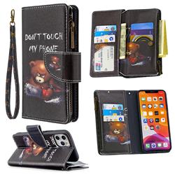 Chainsaw Bear Binfen Color BF03 Retro Zipper Leather Wallet Phone Case for iPhone 11 Pro (5.8 inch)