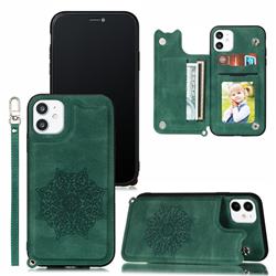 Luxury Mandala Multi-function Magnetic Card Slots Stand Leather Back Cover for iPhone 11 Pro (5.8 inch) - Green