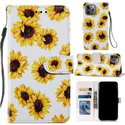 Sunflower Smooth Leather Phone Wallet Case for iPhone 11 Pro (5.8 inch)