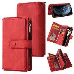 Luxury Multi-functional Zipper Wallet Leather Phone Case Cover for iPhone 11 Pro (5.8 inch) - Red