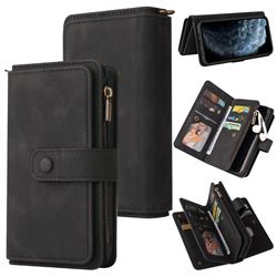 Luxury Multi-functional Zipper Wallet Leather Phone Case Cover for iPhone 11 Pro (5.8 inch) - Black