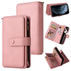 Luxury Multi-functional Zipper Wallet Leather Phone Case Cover for iPhone 11 Pro (5.8 inch) - Pink