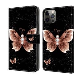 Black Diamond Butterfly Crystal PU Leather Protective Wallet Case Cover for iPhone 11 Pro (5.8 inch)
