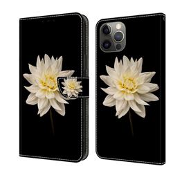 White Flower Crystal PU Leather Protective Wallet Case Cover for iPhone 11 Pro (5.8 inch)