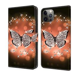 Crystal Butterfly Crystal PU Leather Protective Wallet Case Cover for iPhone 11 Pro (5.8 inch)
