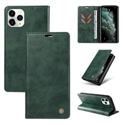 YIKATU Litchi Card Magnetic Automatic Suction Leather Flip Cover for iPhone 11 Pro (5.8 inch) - Green