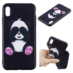 Lovely Panda 3D Embossed Relief Black Soft Back Cover for iPhone XS Max (6.5 inch)