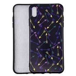 Colorful Arrows 3D Embossed Relief Black Soft Back Cover for iPhone XS Max (6.5 inch)