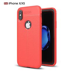 Luxury Auto Focus Litchi Texture Silicone TPU Back Cover for iPhone XS Max (6.5 inch) - Red