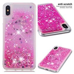 Dynamic Liquid Glitter Quicksand Sequins TPU Phone Case for iPhone XS Max (6.5 inch) - Rose