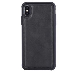 Luxury Shatter-resistant Leather Coated Phone Back Cover for iPhone XS Max (6.5 inch) - Black