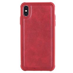 Luxury Shatter-resistant Leather Coated Phone Back Cover for iPhone XS Max (6.5 inch) - Red