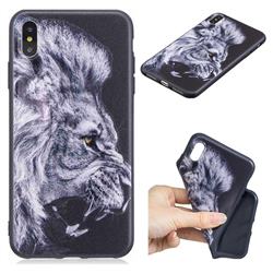 Lion 3D Embossed Relief Black TPU Cell Phone Back Cover for iPhone XS Max (6.5 inch)