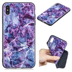 Marble 3D Embossed Relief Black TPU Cell Phone Back Cover for iPhone XS Max (6.5 inch)