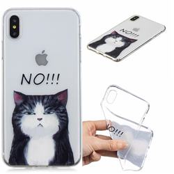 Cat Say No Clear Varnish Soft Phone Back Cover for iPhone XS Max (6.5 inch)
