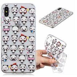 Mini Panda Clear Varnish Soft Phone Back Cover for iPhone XS Max (6.5 inch)
