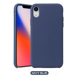 Howmak Slim Liquid Silicone Rubber Shockproof Phone Case Cover for iPhone XS Max (6.5 inch) - Midnight Blue