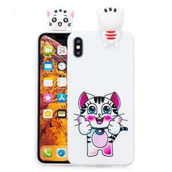 Cute Pink Kitten Soft 3D Climbing Doll Soft Case for iPhone XS Max (6.5 inch)