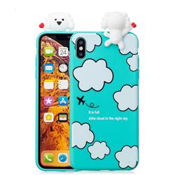 Cute Cloud Girl Soft 3D Climbing Doll Soft Case for iPhone XS Max (6.5 inch)