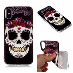 Flowers Skull Matte Soft TPU Back Cover for iPhone XS Max (6.5 inch)