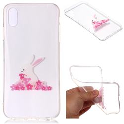 Cherry Blossom Rabbit Super Clear Soft TPU Back Cover for iPhone XS Max (6.5 inch)