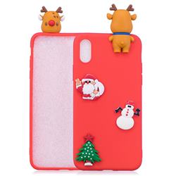 Red Elk Christmas Xmax Soft 3D Silicone Case for iPhone XS Max (6.5 inch)
