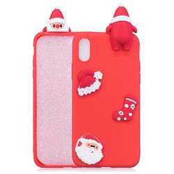 Red Santa Claus Christmas Xmax Soft 3D Silicone Case for iPhone XS Max (6.5 inch)