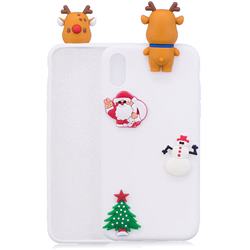 White Elk Christmas Xmax Soft 3D Silicone Case for iPhone XS Max (6.5 inch)