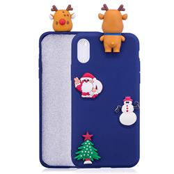 Navy Elk Christmas Xmax Soft 3D Silicone Case for iPhone XS Max (6.5 inch)