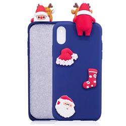 Navy Santa Claus Christmas Xmax Soft 3D Silicone Case for iPhone XS Max (6.5 inch)