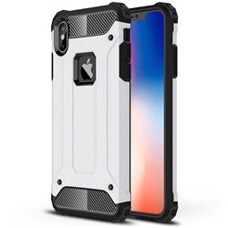 King Kong Armor Premium Shockproof Dual Layer Rugged Hard Cover for iPhone XS Max (6.5 inch) - White