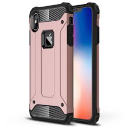 King Kong Armor Premium Shockproof Dual Layer Rugged Hard Cover for iPhone XS Max (6.5 inch) - Rose Gold