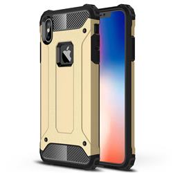 King Kong Armor Premium Shockproof Dual Layer Rugged Hard Cover for iPhone XS Max (6.5 inch) - Champagne Gold