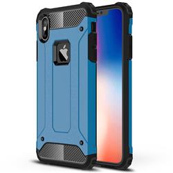 King Kong Armor Premium Shockproof Dual Layer Rugged Hard Cover for iPhone XS Max (6.5 inch) - Sky Blue