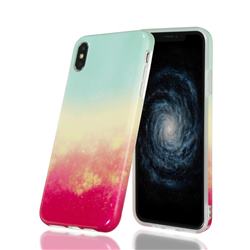 Sunset Glow Marble Clear Bumper Glossy Rubber Silicone Phone Case for iPhone XS Max (6.5 inch)
