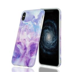 Dream Purple Marble Clear Bumper Glossy Rubber Silicone Phone Case for iPhone XS Max (6.5 inch)