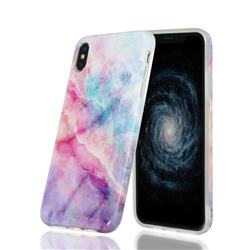Dream Green Marble Clear Bumper Glossy Rubber Silicone Phone Case for iPhone XS Max (6.5 inch)