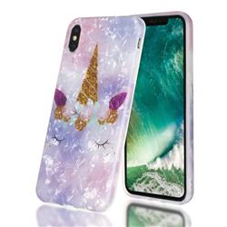Unicorn Girl Shell Pattern Clear Bumper Glossy Rubber Silicone Phone Case for iPhone XS Max (6.5 inch)