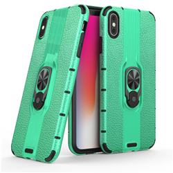 Alita Battle Angel Armor Metal Ring Grip Shockproof Dual Layer Rugged Hard Cover for iPhone XS Max (6.5 inch) - Green