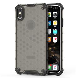 Honeycomb TPU + PC Hybrid Armor Shockproof Case Cover for iPhone XS Max (6.5 inch) - Gray