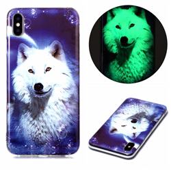 Galaxy Wolf Noctilucent Soft TPU Back Cover for iPhone XS Max (6.5 inch)