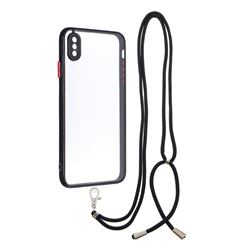 Necklace Cross-body Lanyard Strap Cord Phone Case Cover for iPhone XS Max (6.5 inch) - Black