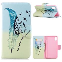 Feather Bird Leather Wallet Case for iPhone XS Max (6.5 inch)