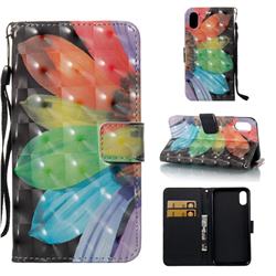 Colorful Sunflower 3D Painted Leather Wallet Case for iPhone XS Max (6.5 inch)