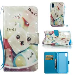Marshmallow 3D Painted Leather Wallet Case for iPhone XS Max (6.5 inch)