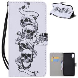 Skull Head PU Leather Wallet Case for iPhone XS Max (6.5 inch)