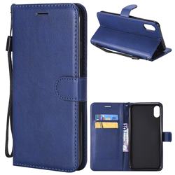 Retro Greek Classic Smooth PU Leather Wallet Phone Case for iPhone XS Max (6.5 inch) - Blue