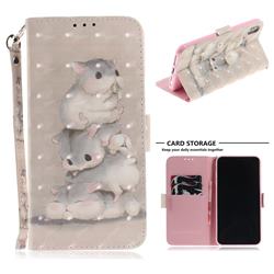 Three Squirrels 3D Painted Leather Wallet Phone Case for iPhone XS Max (6.5 inch)