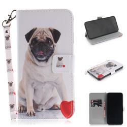 Pug Dog Hand Strap Leather Wallet Case for iPhone XS Max (6.5 inch)