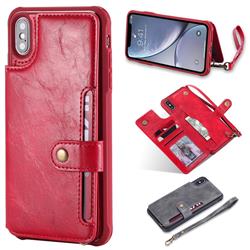 Retro Aristocratic Demeanor Anti-fall Leather Phone Back Cover for iPhone XS Max (6.5 inch) - Red